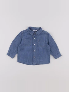 Boutchou - chemise bleu - 6 mois