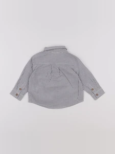 Cyrillus - chemise blanc, gris - 9 mois