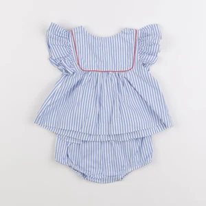 Jacadi - ensemble blanc, bleu - 6 mois
