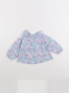 Jacadi - blouse liberty bleu, rose - 12 mois