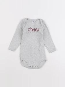 Petit Bateau - body gris - 12 mois