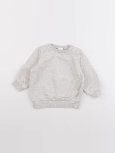 H&M - sweat beige - 6/9 mois