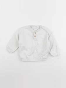 Zara - sweat blanc - 12/18 mois