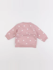 H&M - sweat rose, blanc - 6 mois