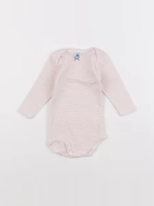 Petit Bateau - body rose, blanc - 6 mois