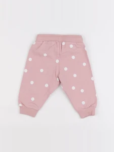 H&M - jogging rose, blanc - 6 mois