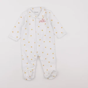 Vertbaudet - pyjama velours blanc - 6 mois