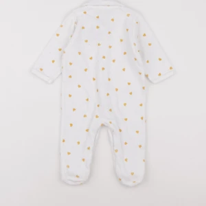 Vertbaudet - pyjama velours blanc - 6 mois