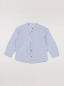 H&M - chemise blanc, bleu - 5/6 ans