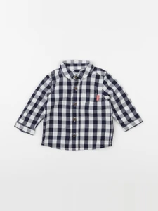 Vertbaudet - chemise blanc, bleu - 6 mois
