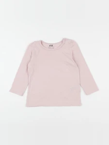 H&M - tee-shirt rose - 12/18 mois