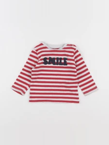 Vertbaudet - tee-shirt blanc, rouge - 6 mois