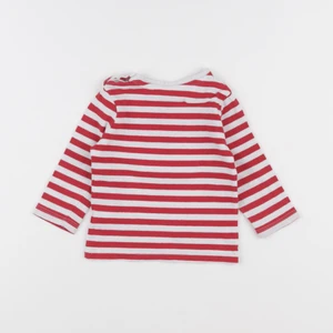 Vertbaudet - tee-shirt blanc, rouge - 6 mois