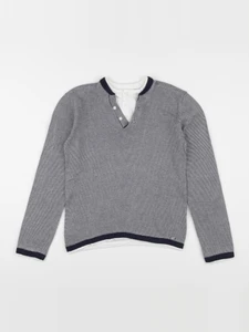 IKKS - pull bleu, blanc - 10 ans