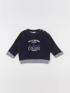 Petit Bateau - sweat bleu - 12 mois