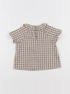 Petit Bateau - blouse vert, rose - 12 mois