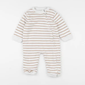 Vertbaudet - combinaison blanc, marron - 12 mois