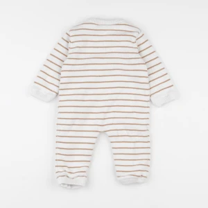 Vertbaudet - combinaison blanc, marron - 12 mois
