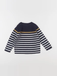 Vertbaudet - pull bleu, blanc - 3 ans