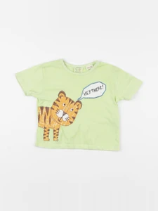 Zara - tee-shirt jaune fluo - 6/9 mois