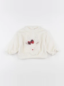 Vertbaudet - pull blanc - 18 mois