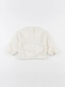 Vertbaudet - pull blanc - 18 mois