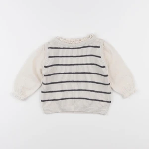 Vertbaudet - pull beige - 12 mois
