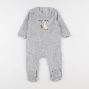 Vertbaudet - pyjama velours gris - 12 mois