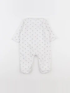 Vertbaudet - pyjama velours blanc, rose - 6 mois