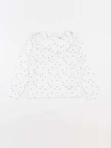 Vertbaudet - tee-shirt blanc, or - 36 mois