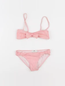 Cyrillus - maillot de bain blanc, orange - 8 ans