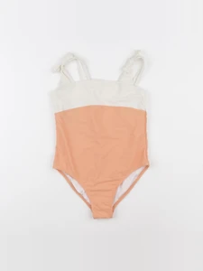 Cyrillus - maillot de bain blanc, orange - 12 ans