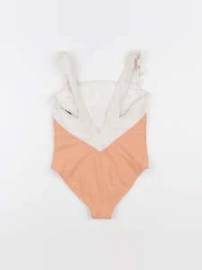 Cyrillus - maillot de bain blanc, orange - 12 ans