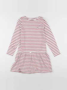 Vertbaudet - robe blanc, rouge - 7 ans