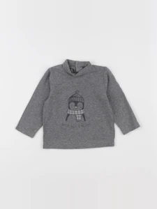 Vertbaudet - sous-pull gris - 9 mois