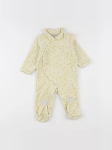 Vertbaudet - pyjama velours jaune - 6 mois