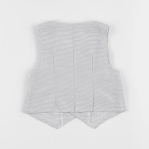 Vertbaudet - gilet blanc, gris - 6 mois