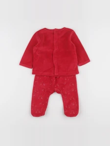 Vertbaudet - pyjama velours rouge - 6 mois