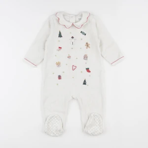 Vertbaudet - pyjama velours blanc - 12 mois