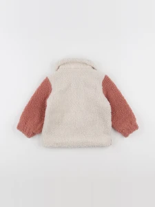 H&M - veste beige, rose - 9/12 mois