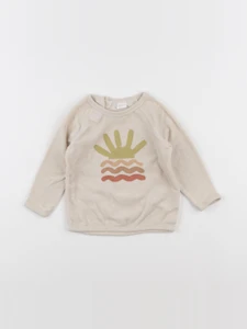 H&M - sweat beige - 6/9 mois