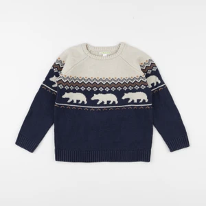 Vertbaudet - pull blanc, bleu - 6 ans