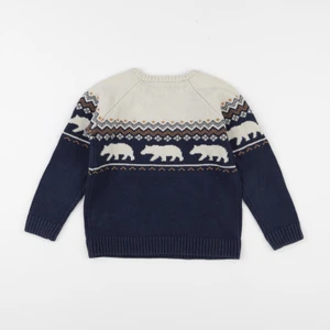 Vertbaudet - pull blanc, bleu - 6 ans