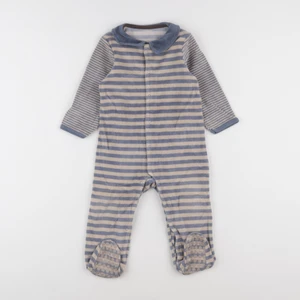 Vertbaudet - pyjama velours bleu, marron - 18 mois