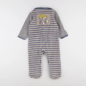 Vertbaudet - pyjama velours bleu, marron - 18 mois