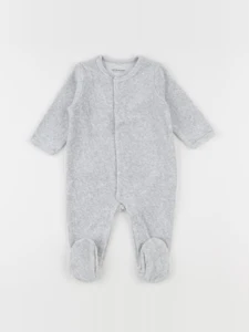 Vertbaudet - pyjama velours gris - 6 mois