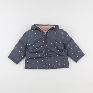 Vertbaudet - doudoune réversible gris, rose - 2 ans