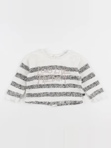 IKKS - sweat blanc, gris - 6 mois