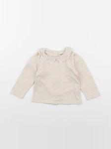 Vertbaudet - tee-shirt beige - 6 mois