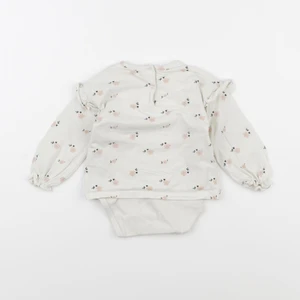 Vertbaudet - body tee-shirt beige, rose - 9 mois